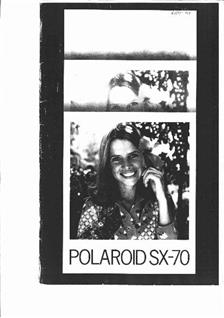Polaroid SX 70 manual. Camera Instructions.
